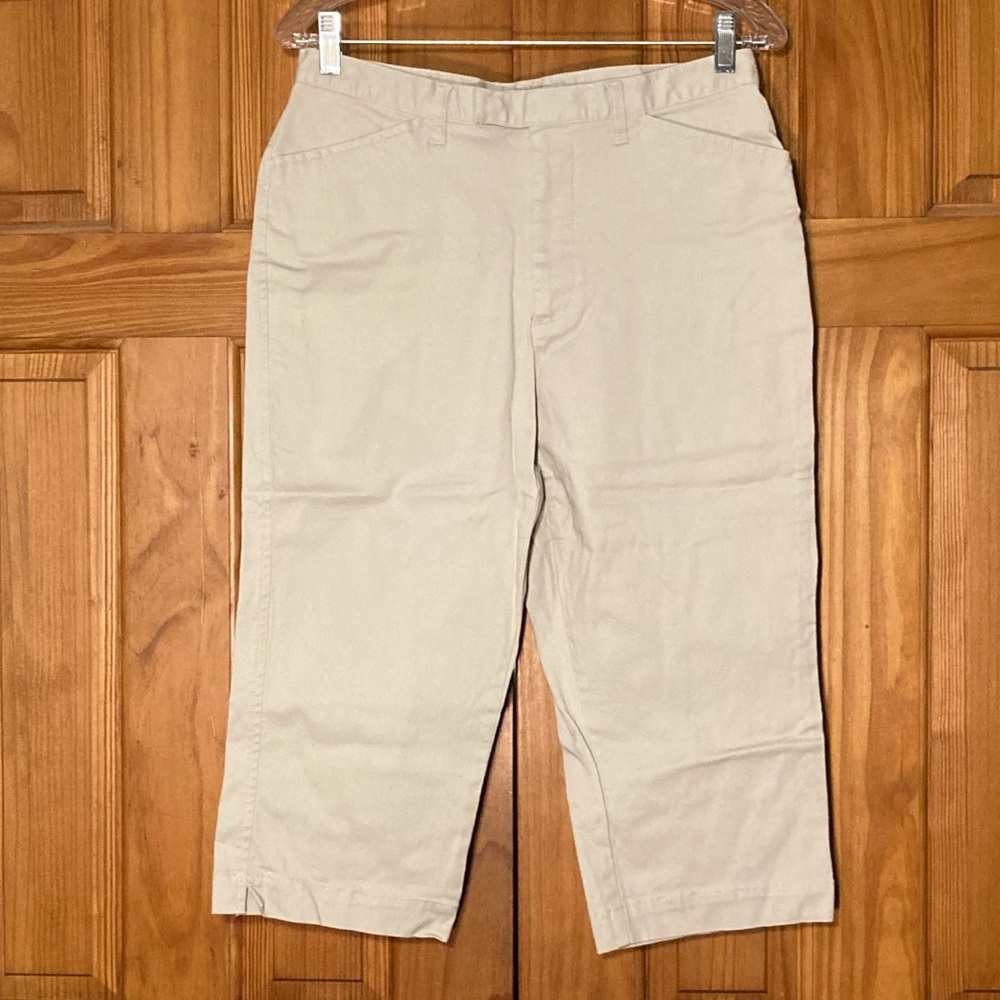 NWOT Faded Glory Vintage 80s 90s Capri Stretch Tan Women's Size 12